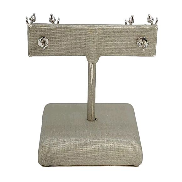 925 Sterling Silver Cultured Freshwater Pearl Stud Earrings Reindeer Shaped - Picture 2 of 7